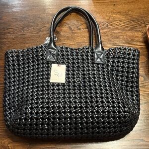 Sincerely Jules Black Intrecciato Tote